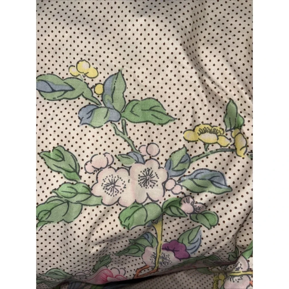 VTG Bedspread Light Weight Pink White floral Hand sewn cotton Blanket 84x92